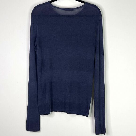 Alexander Wang Navy Knit Striped Long Sleeve Top Women's Size Medium - Picture 2 of 8